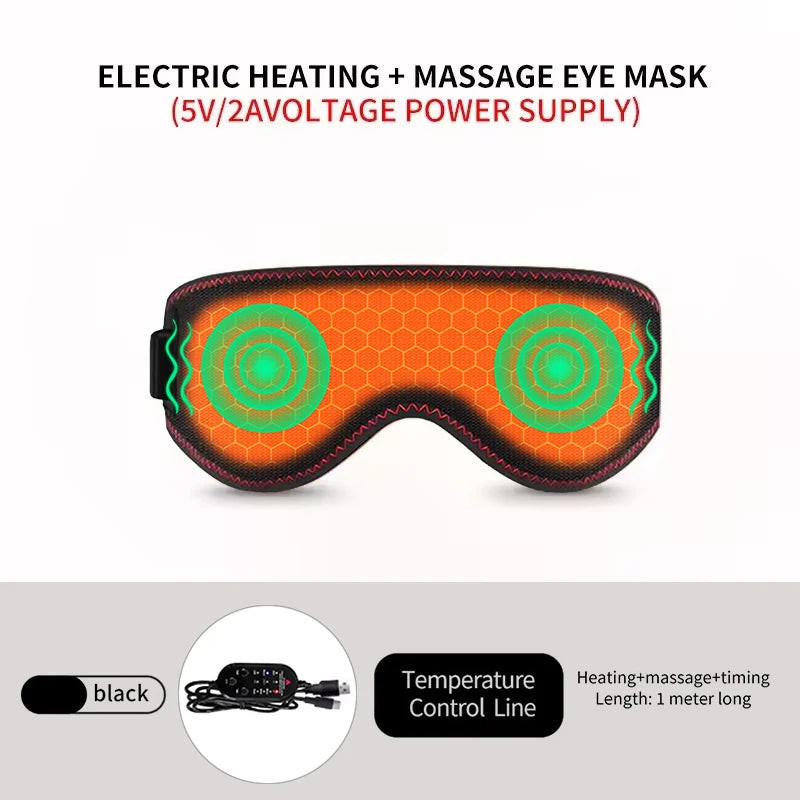 Heated Eye Mask for Dry Eyes Warm Eye Compress Sleeping Mask Light Blocking Washable Eye Heating Pad for Travel Office Home