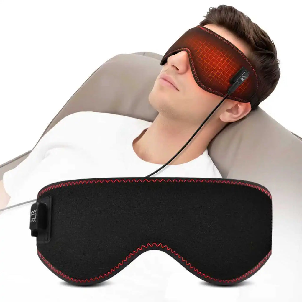 Heated Eye Mask for Dry Eyes Warm Eye Compress Sleeping Mask Light Blocking Washable Eye Heating Pad for Travel Office Home