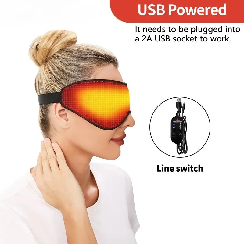Heated Eye Mask for Dry Eyes Warm Eye Compress Sleeping Mask Light Blocking Washable Eye Heating Pad for Travel Office Home