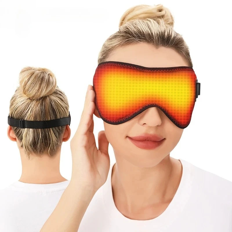 Heated Eye Mask for Dry Eyes Warm Eye Compress Sleeping Mask Light Blocking Washable Eye Heating Pad for Travel Office Home